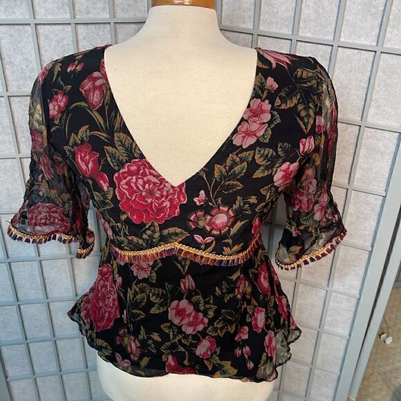 Anthropologie Flowered Blouse, Women’s Size Small - Picture 2 of 7